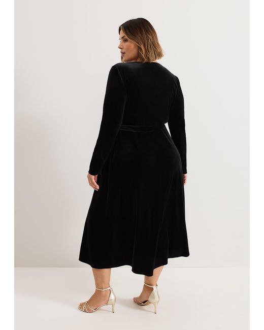Phase Eight Black Julia Velvet Wrap Dress