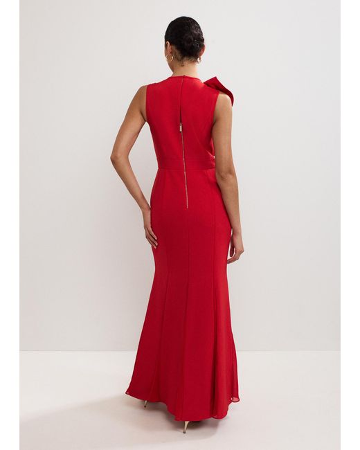Phase Eight Red Petite Tyra Ruffle Shoulder Maxi Dress
