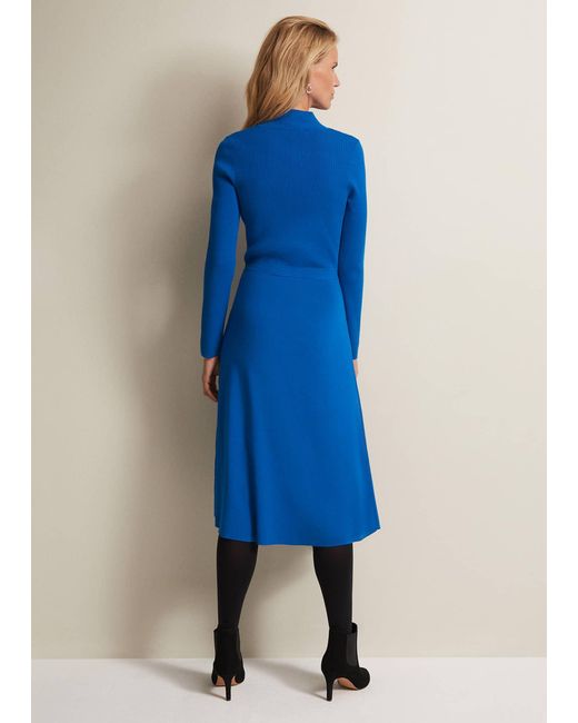 Phase Eight Blue Bella Fit And Flare Midi Dress