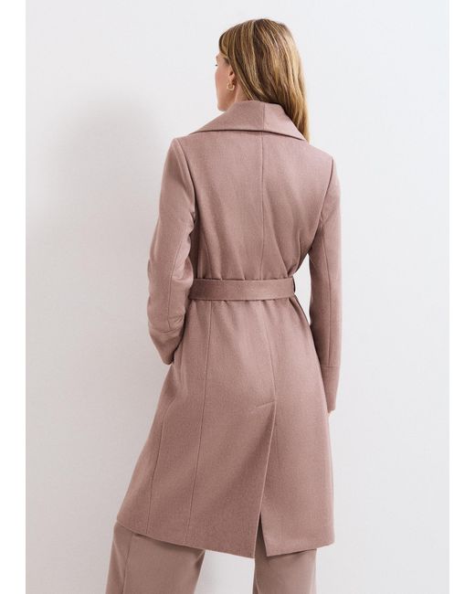 Phase Eight Pink Nicci Belted Wool Coat
