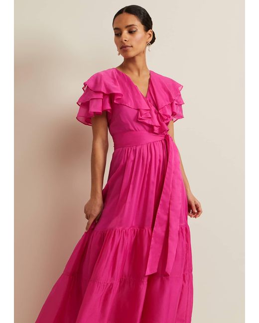 Phase Eight Pink 's Petite Mabelle Organza Maxi Dress