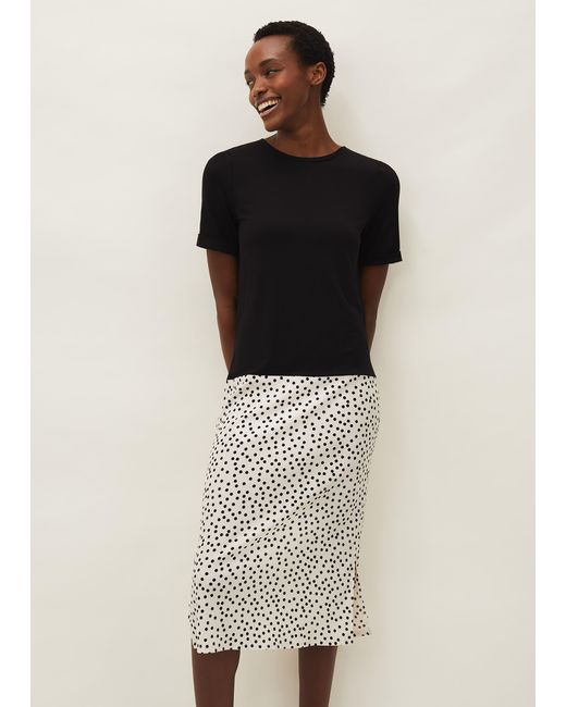 Phase Eight Black Fae Colourblock Spot Dress
