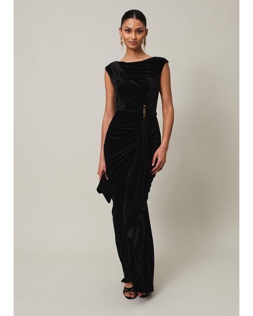 Phase Eight Black Donna Velvet Maxi Dress