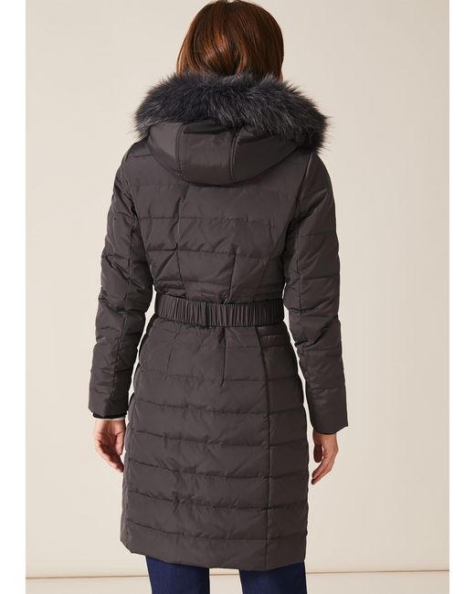 Phase Eight Gray Leona Long Puffer Coat