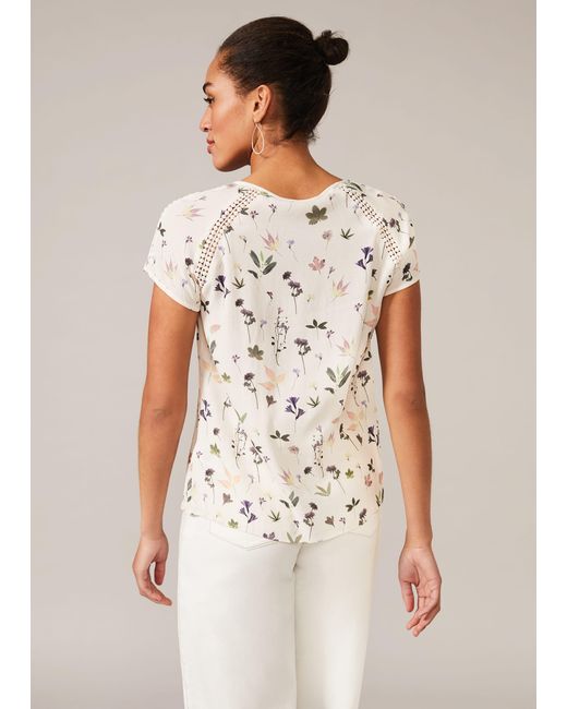 Phase Eight White Cleo Floral Blouse