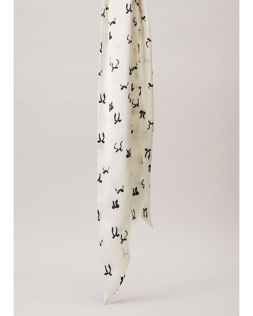 Phase Eight Natural 's Bow Print Skinny Scarf