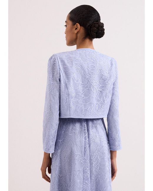 Phase Eight Purple Sakura Embroidered Jacket