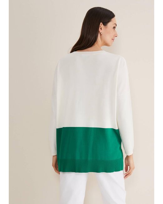 Phase Eight White Cleo Colour Block Knit