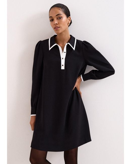 Phase Eight Black Gina Collar Swing Dress