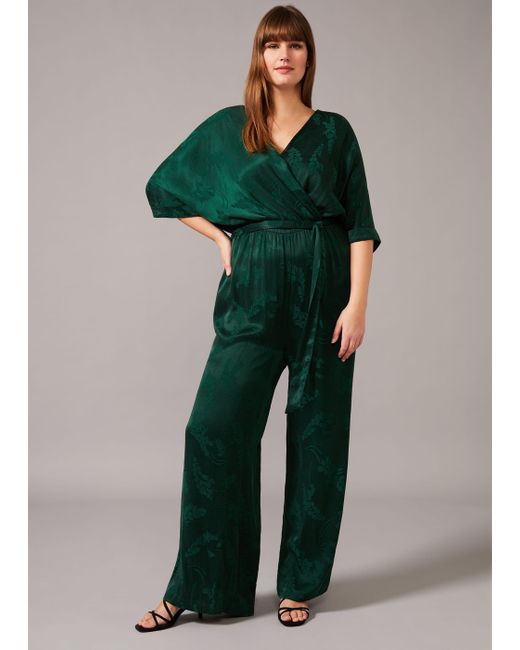 Phase Eight Green Nora Jacquard Jumpsuit