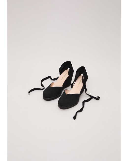 Phase Eight Black Canvas Wedge Espadrille