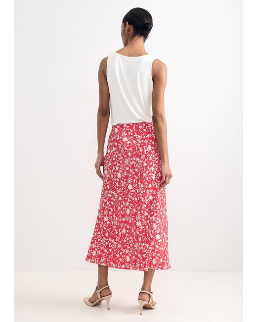 Phase Eight Pink Roxana Floral Print Midi Skirt