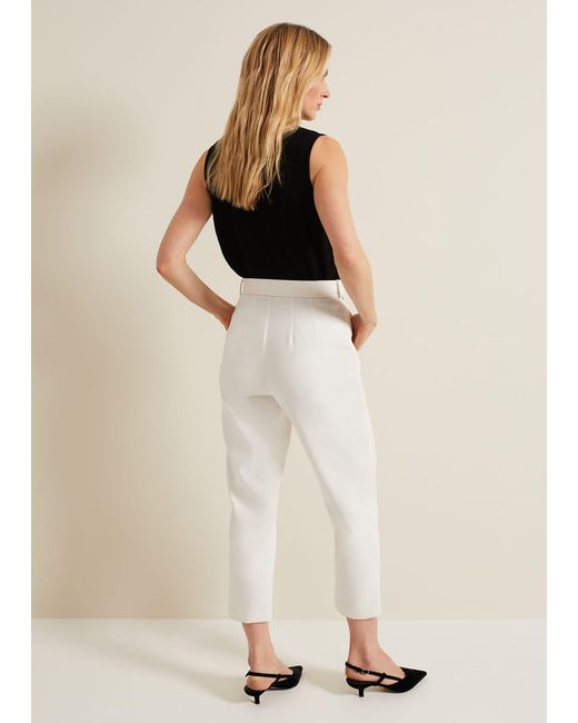 Phase Eight Natural Gaia Tapered Tailored Trousers