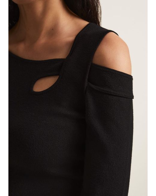 Phase Eight 's Wren Black Cut Out Knitted Top