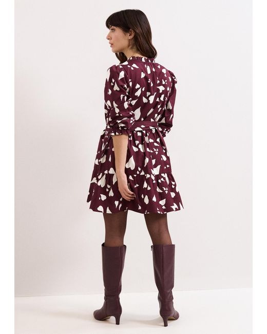 Phase Eight Red Gaia Heart Cotton Swing Dress
