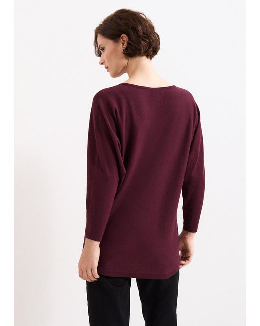 Phase Eight Purple Cristine Batwing Longline Knitted Jumper