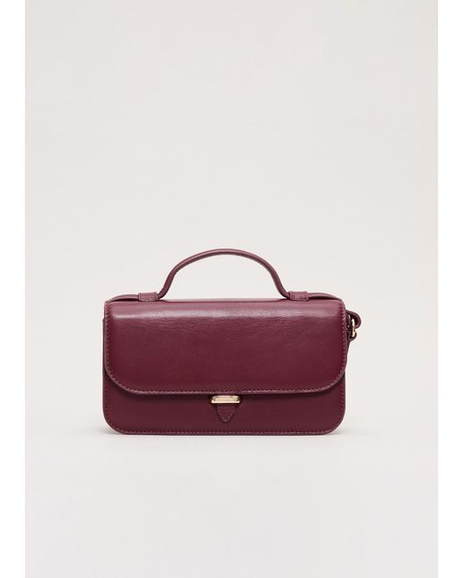 Phase Eight Purple Leather Mini City Bag