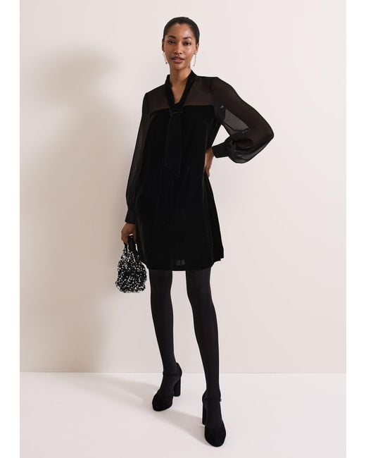 Phase Eight 's Seraphine Black Velvet Tunic Dress