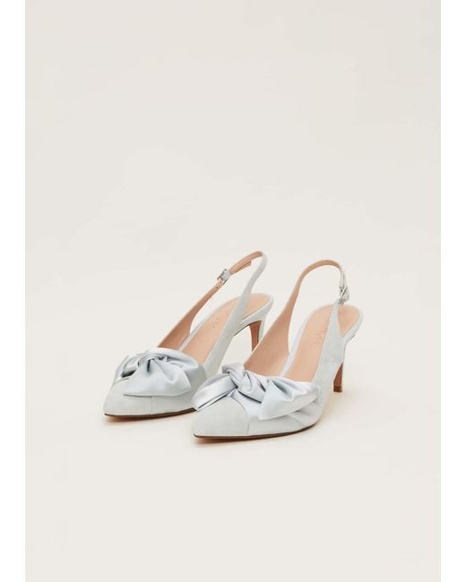 Phase Eight White 's Blue Suede Strappy Heels