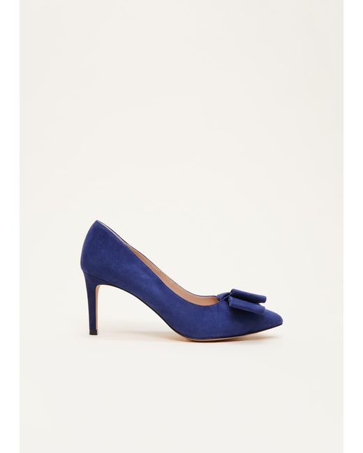 Phase Eight Blue Bow Front Court Shoe