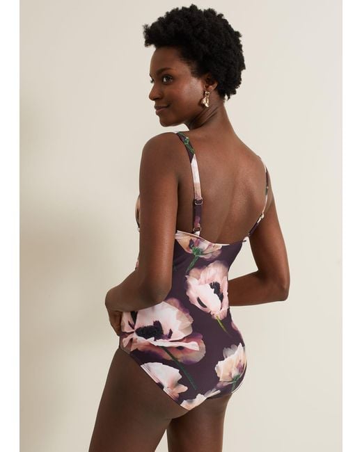 Phase Eight Natural Poppy Print Swimsuit