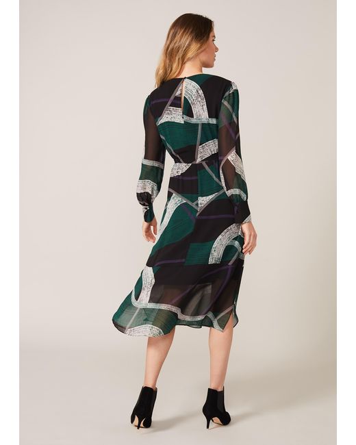 Phase Eight Green Saoirse Swirls Chiffon Dress