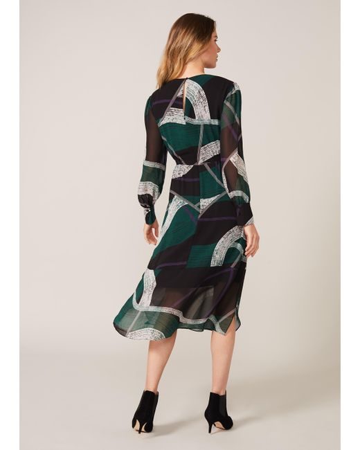 Phase Eight Green Saoirse Swirls Chiffon Dress
