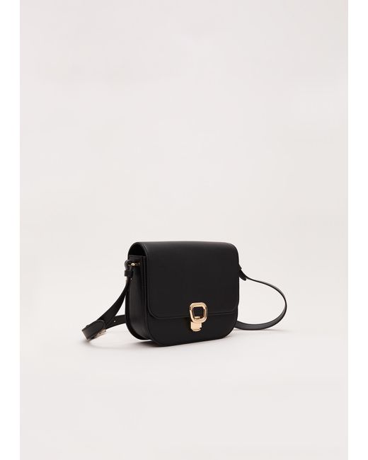 Phase Eight Black Leather Cross Body Bag