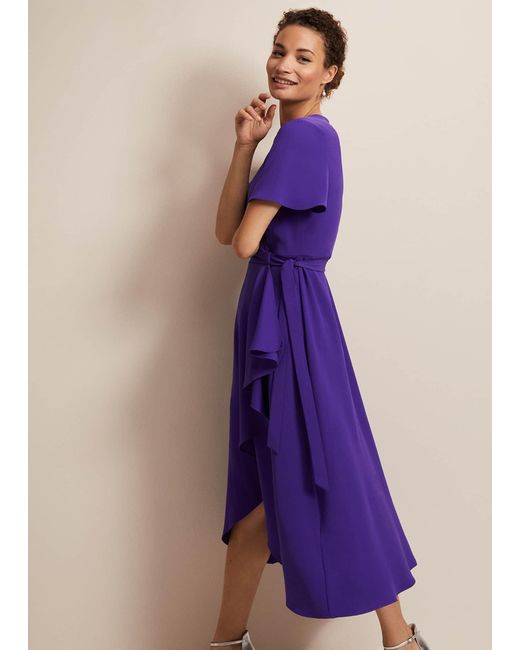 Phase Eight Purple 's Julissa Ruffle Wrap Midi Dress