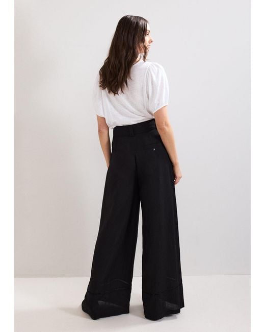 Phase Eight Black Ayse Linen Trouser