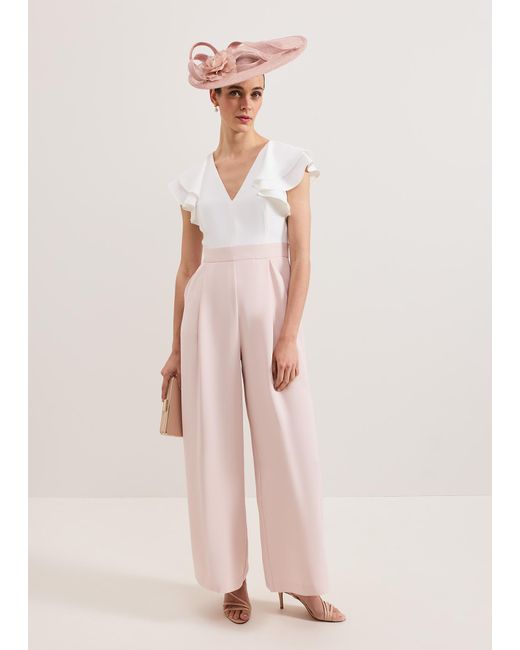 Phase Eight Pink Anja Corsage Colourblock Jumpsuit