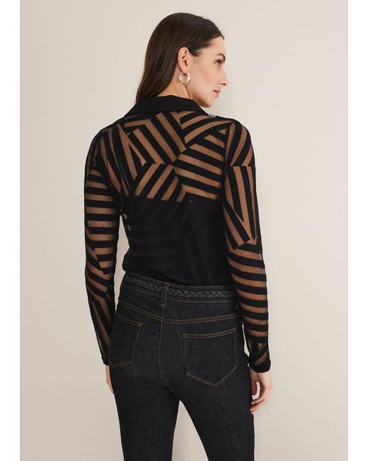 Phase Eight Black Vida Burnout Shirt