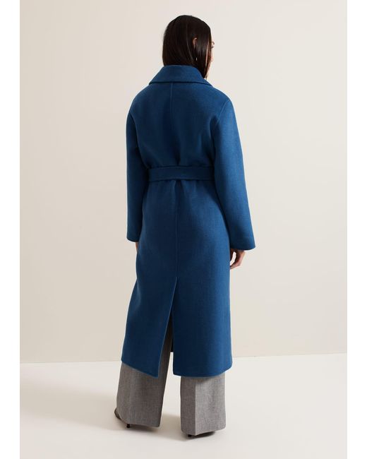 Phase Eight Blue Darcy Double Faced Wool Smart Coat