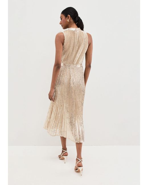 Phase Eight Natural Sammy Sequin Dress
