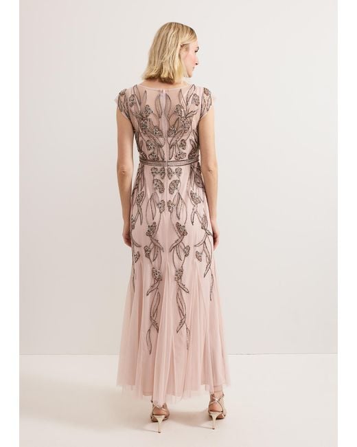 Phase Eight Pink Petite Evonne Beaded Maxi Dress