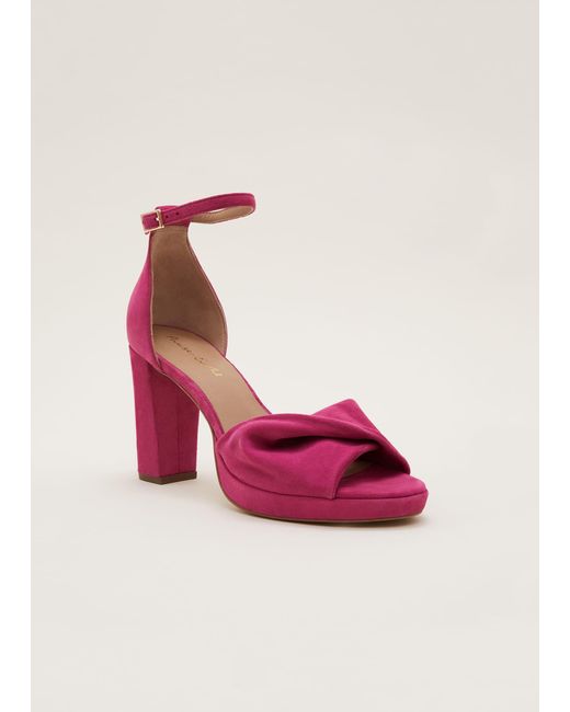 Phase Eight Pink Twist Strap Platform Shoe