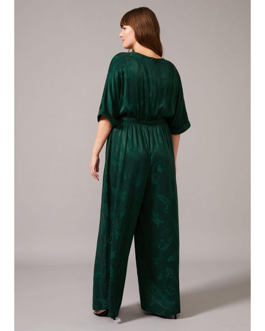 Phase Eight Green Nora Jacquard Jumpsuit