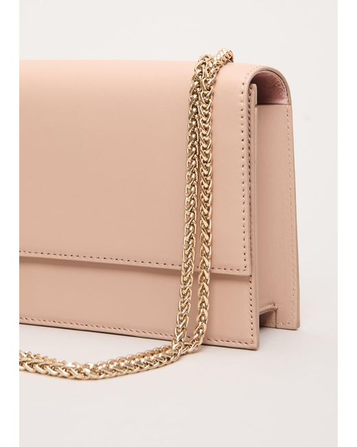 Phase Eight Natural Leather Chain Clutch