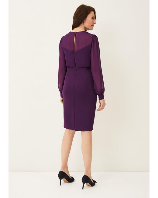 Phase Eight Purple Sian Scuba Dress