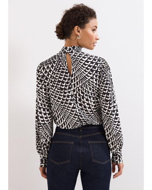 Phase Eight Brown Isla Geo Printed Top