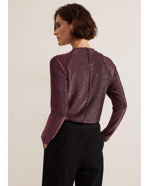 Phase Eight Natural Stella Twist Neck Shimmer Top