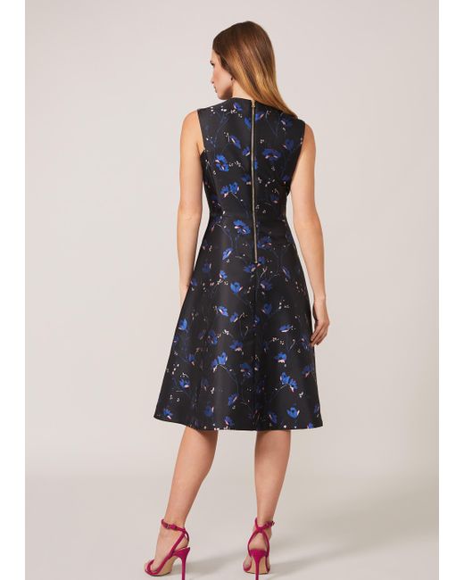 Phase Eight Blue Ottilie Floral Jacquard Fit And Flare Dress