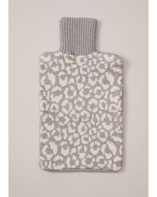 Phase Eight Natural Knitted Leopard Hot Water Bottle