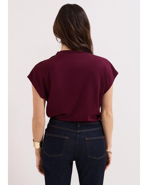 Phase Eight Red Paige Ponte Top