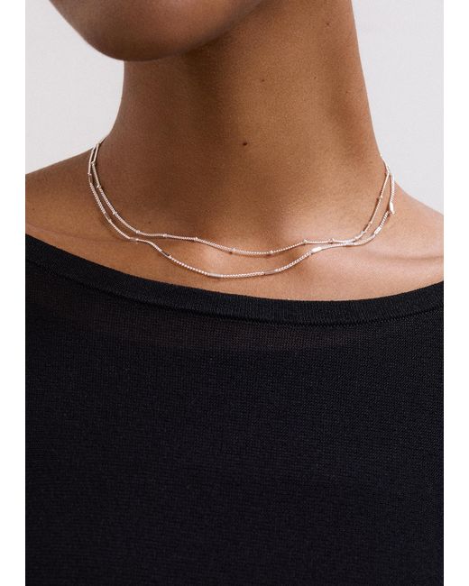Phase Eight Brown Delicate Double Row Necklace