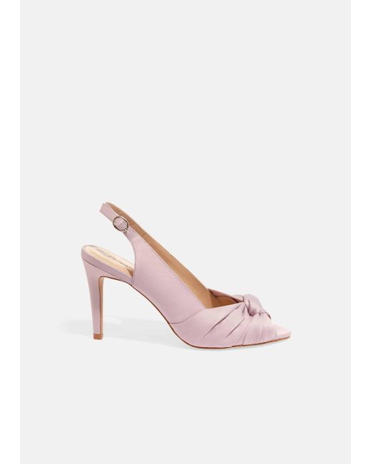 Phase Eight Satin 's Rhia Knot Slingback Peeptoe Shoes in Pink - Lyst