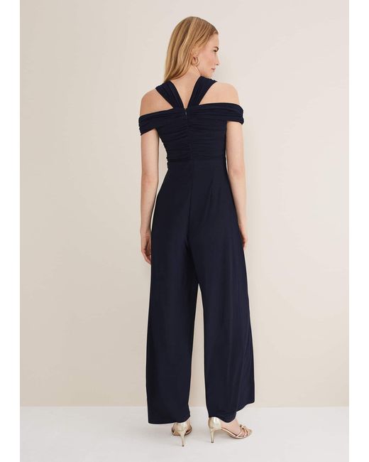 Phase Eight Blue Dulce Off Shoulder Jumpsuit