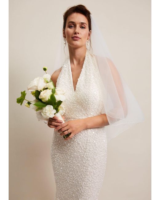 Phase Eight Natural Long Double Tier Veil