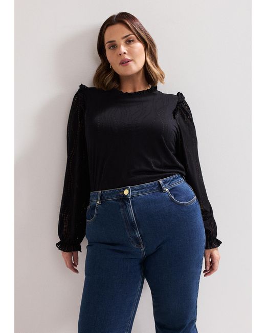 Phase Eight Black Jodie Swirl Burnout Top