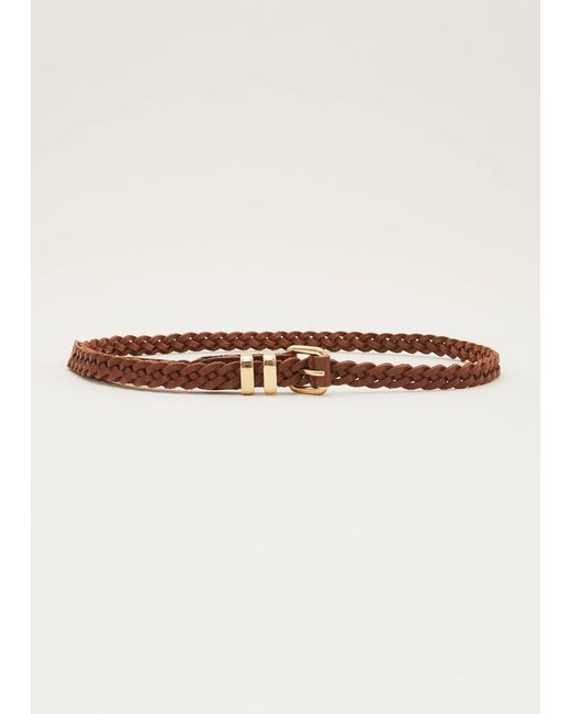 Phase Eight Natural Thin Plaited Waist Belt